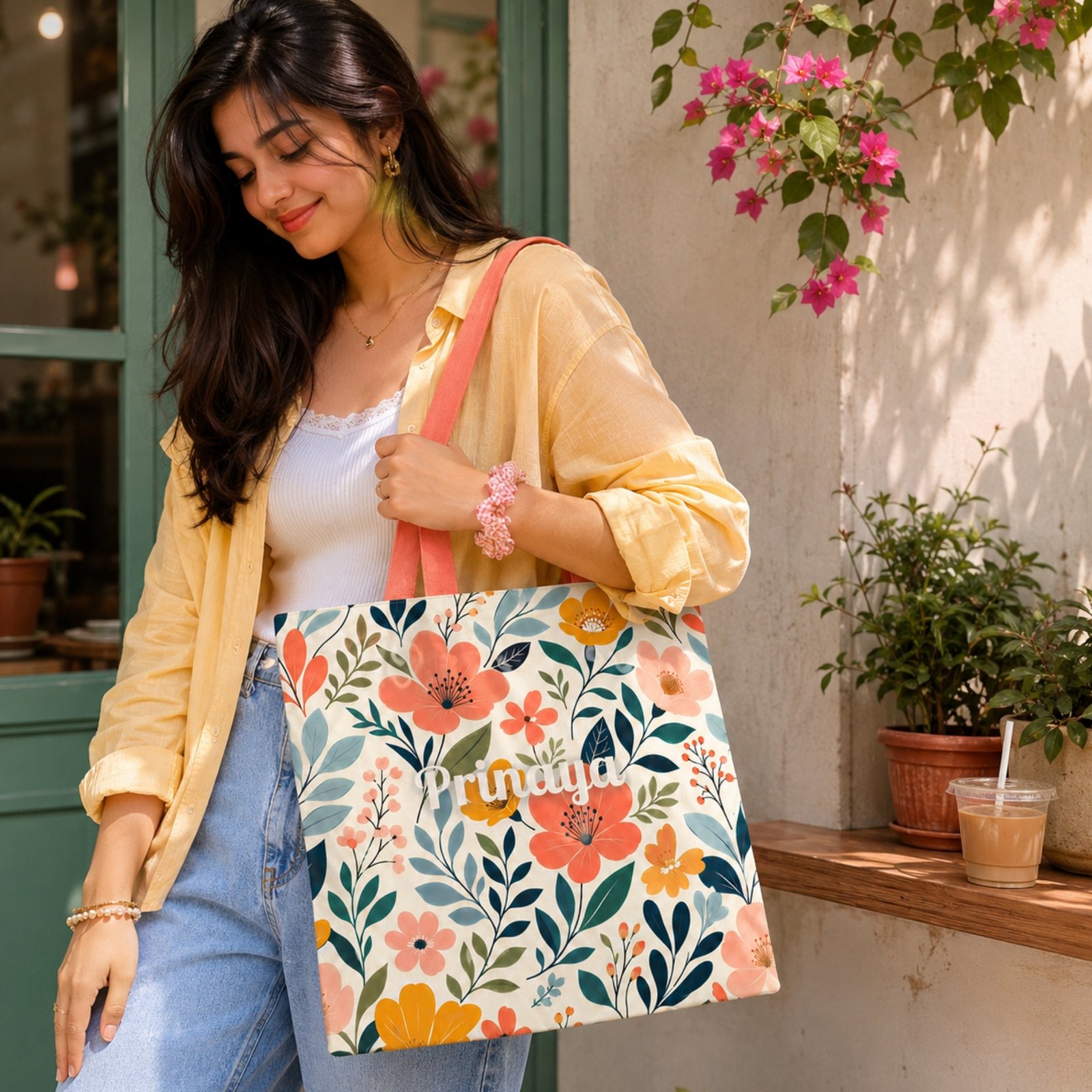 Floral Harmony Tote Bag - Image 2
