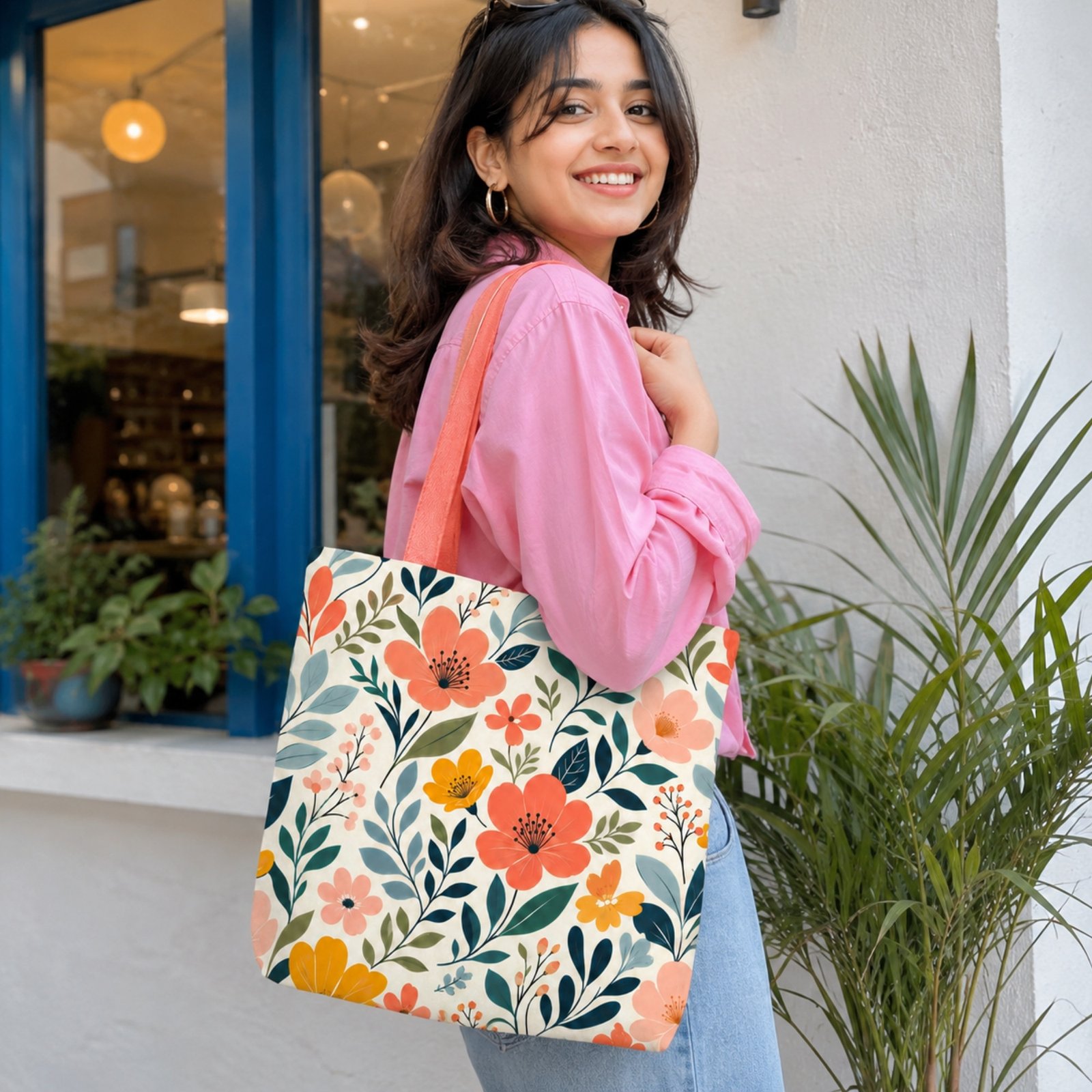 Floral Harmony Tote Bag - Image 3