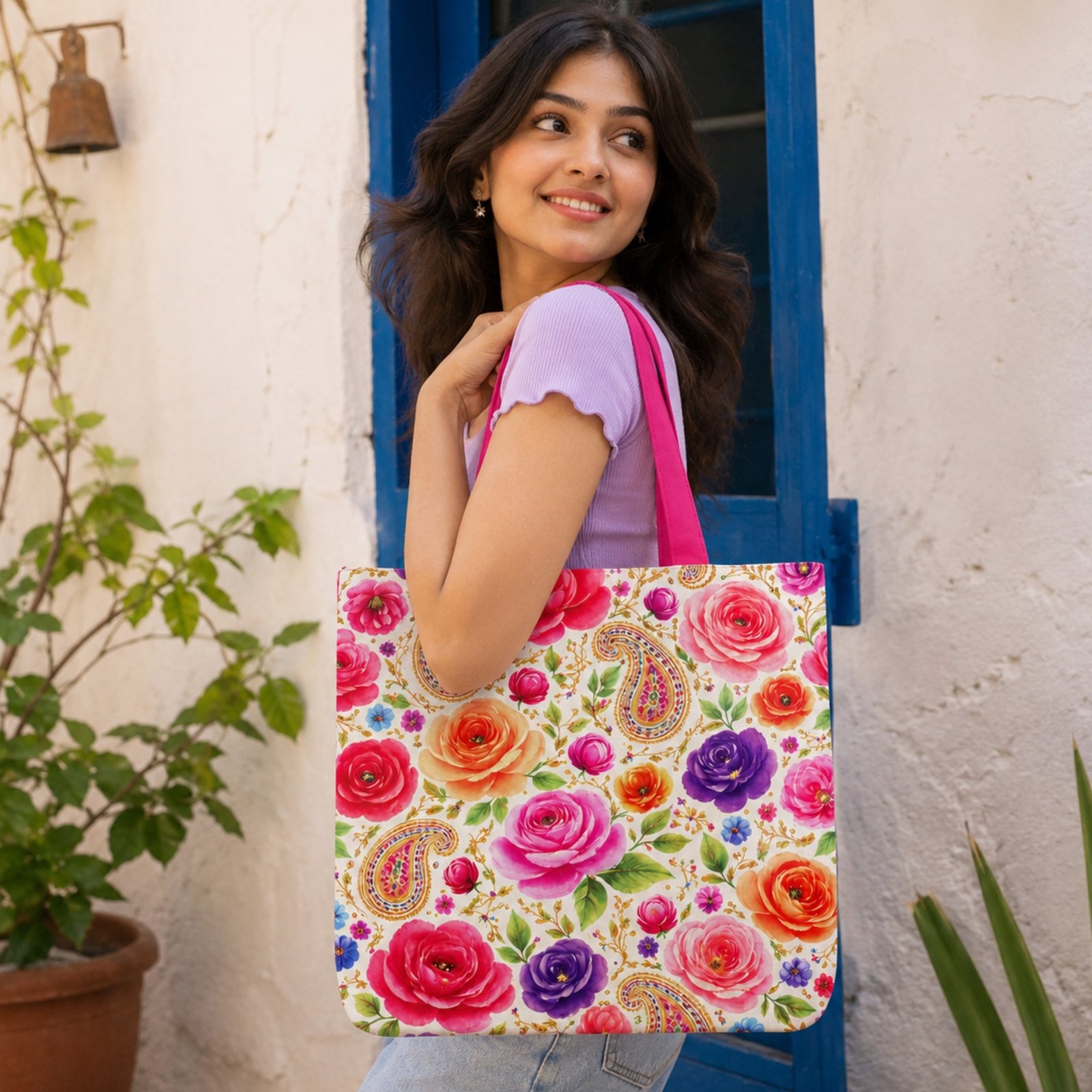 Paisley Petals Tote Bag - Image 3