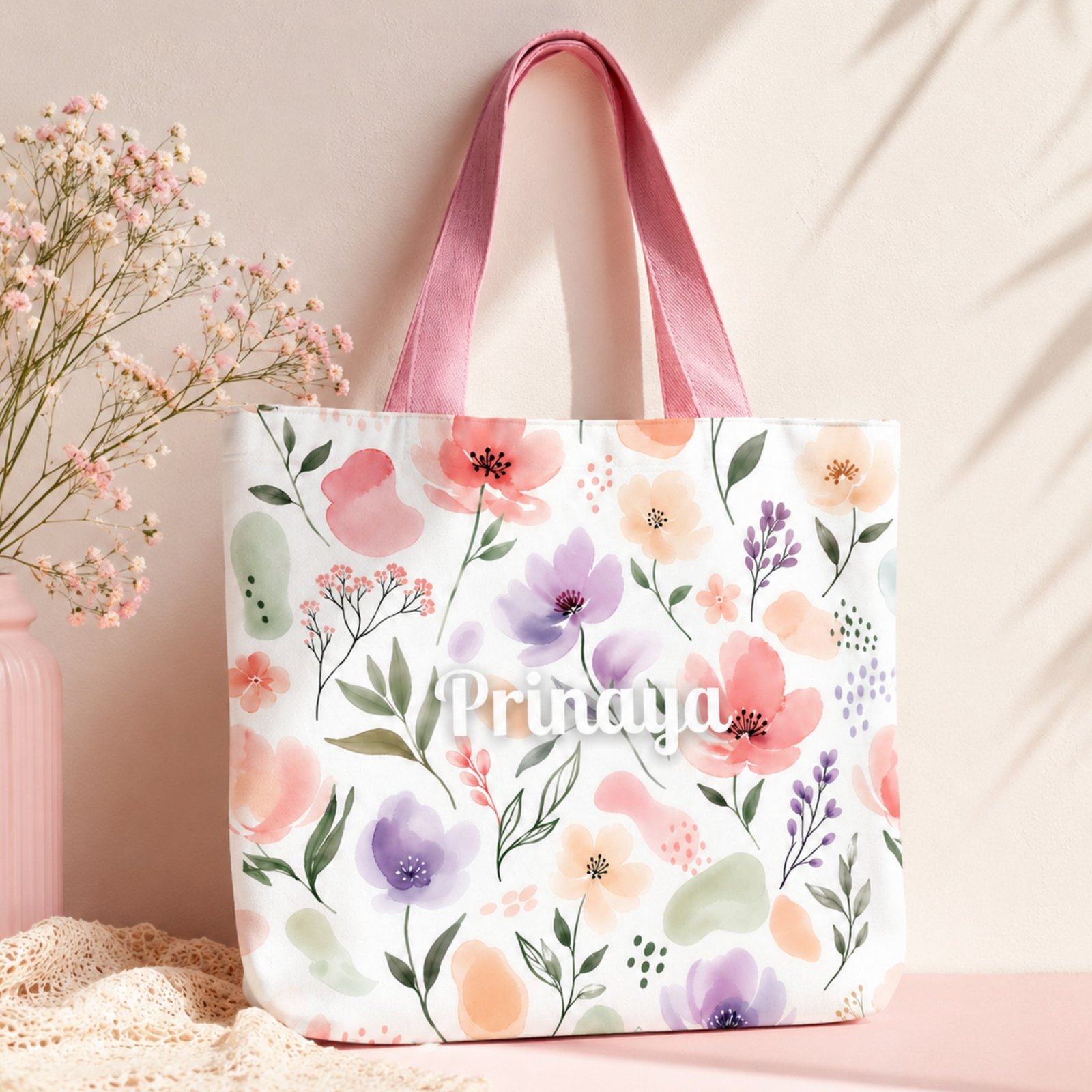 Watercolor Wildflower Tote Bag