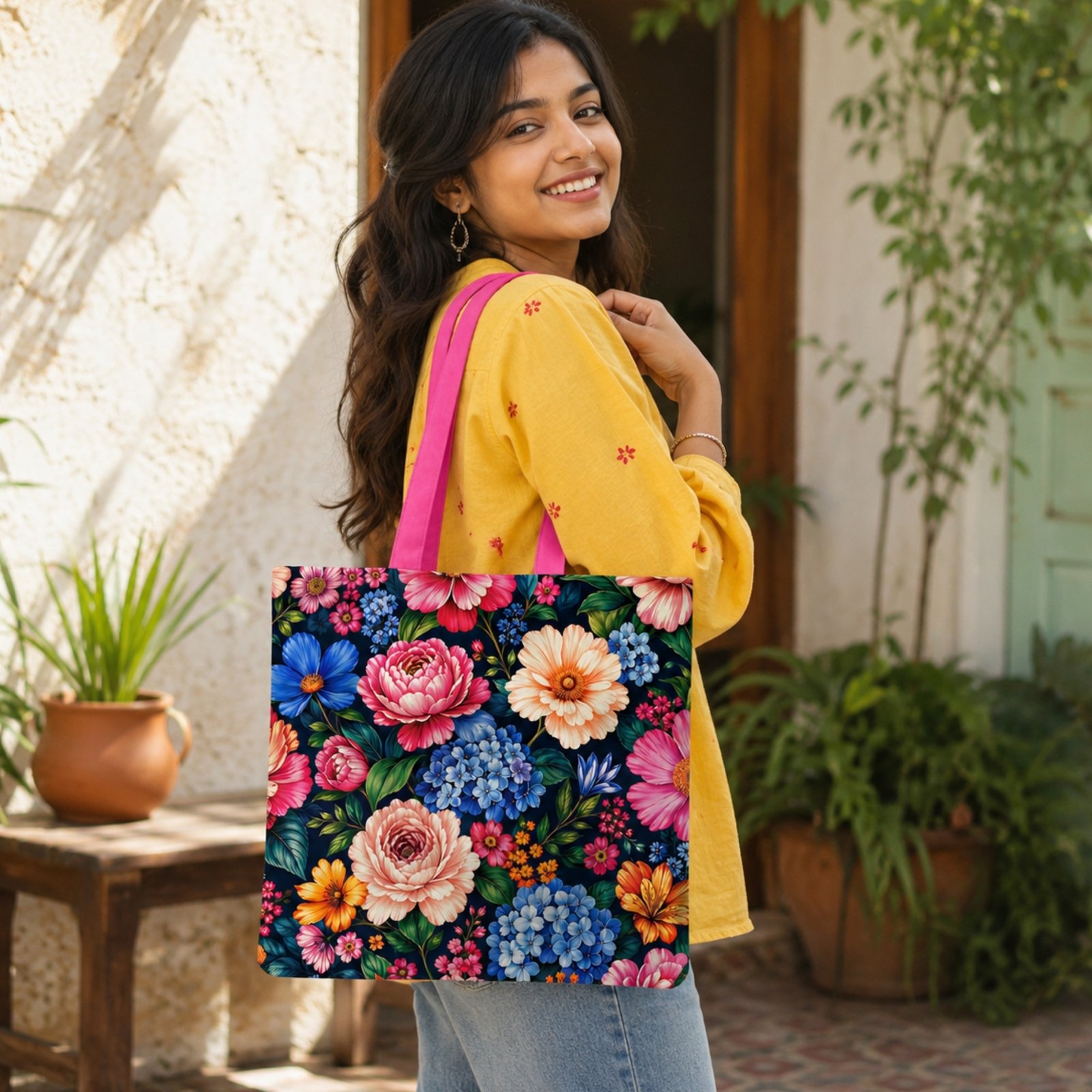 Midnight Bloom Tote Bag - Image 3