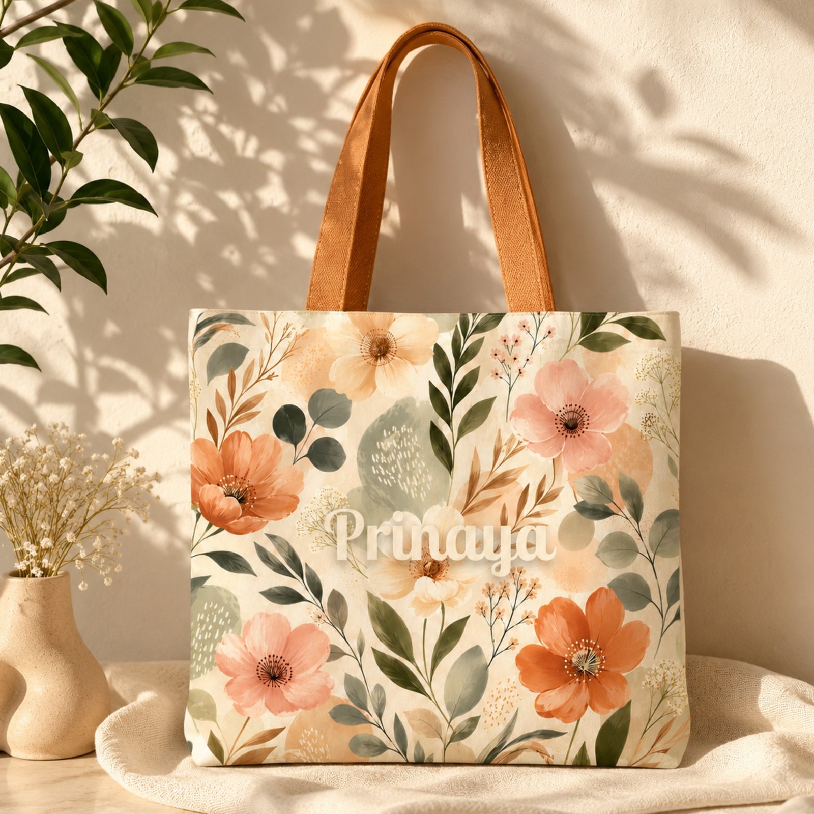 Boho Wildflower Tote Bag