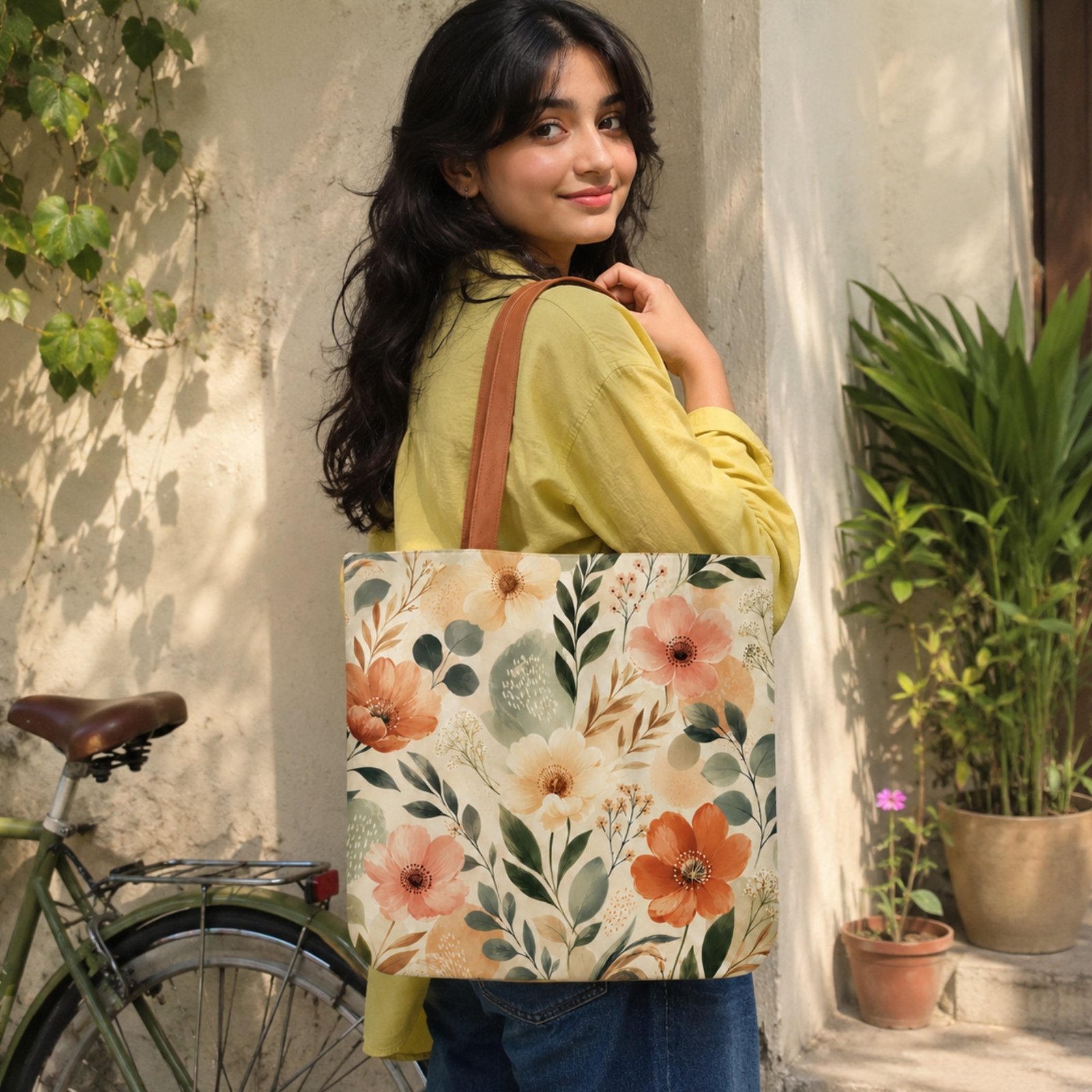 Boho Wildflower Tote Bag - Image 3
