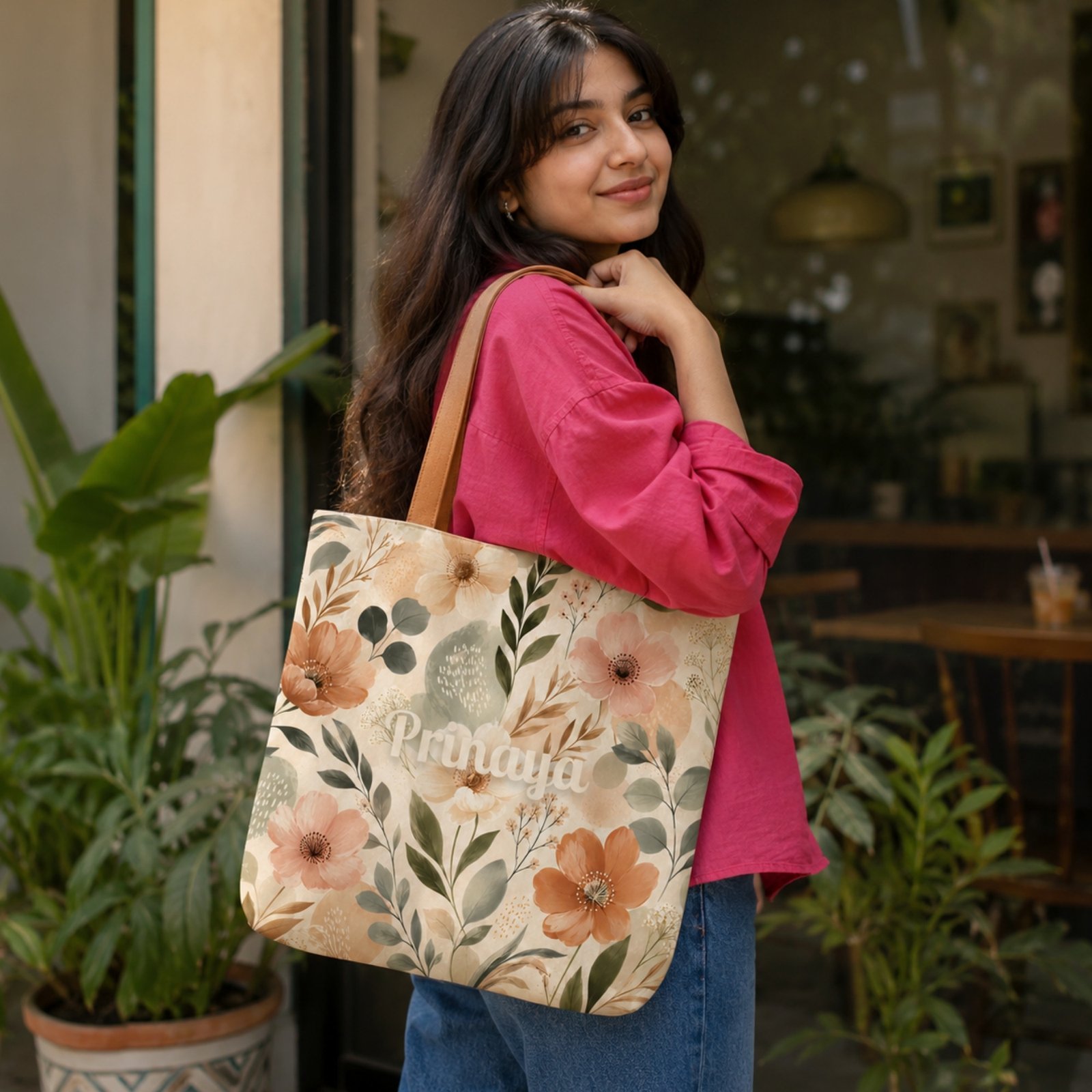 Boho Wildflower Tote Bag - Image 4