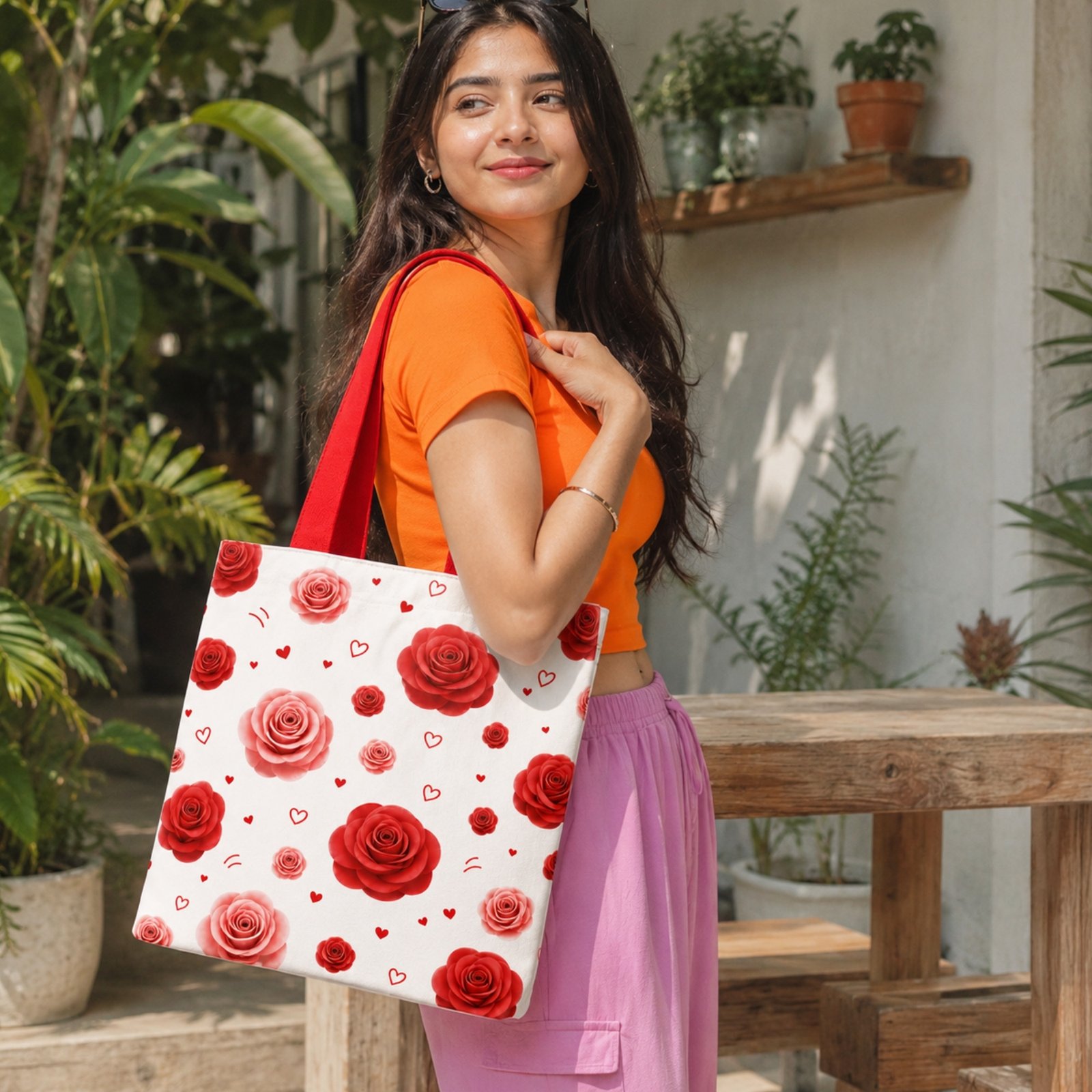 Valentine Rose Tote Bag - Image 3