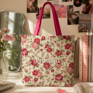 Vintage Rose Floral Tote Bag