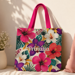 Tropical Hibiscus Floral Tote Bag