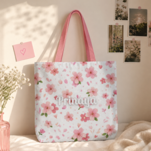 Cherry Blossom Floral Tote Bag
