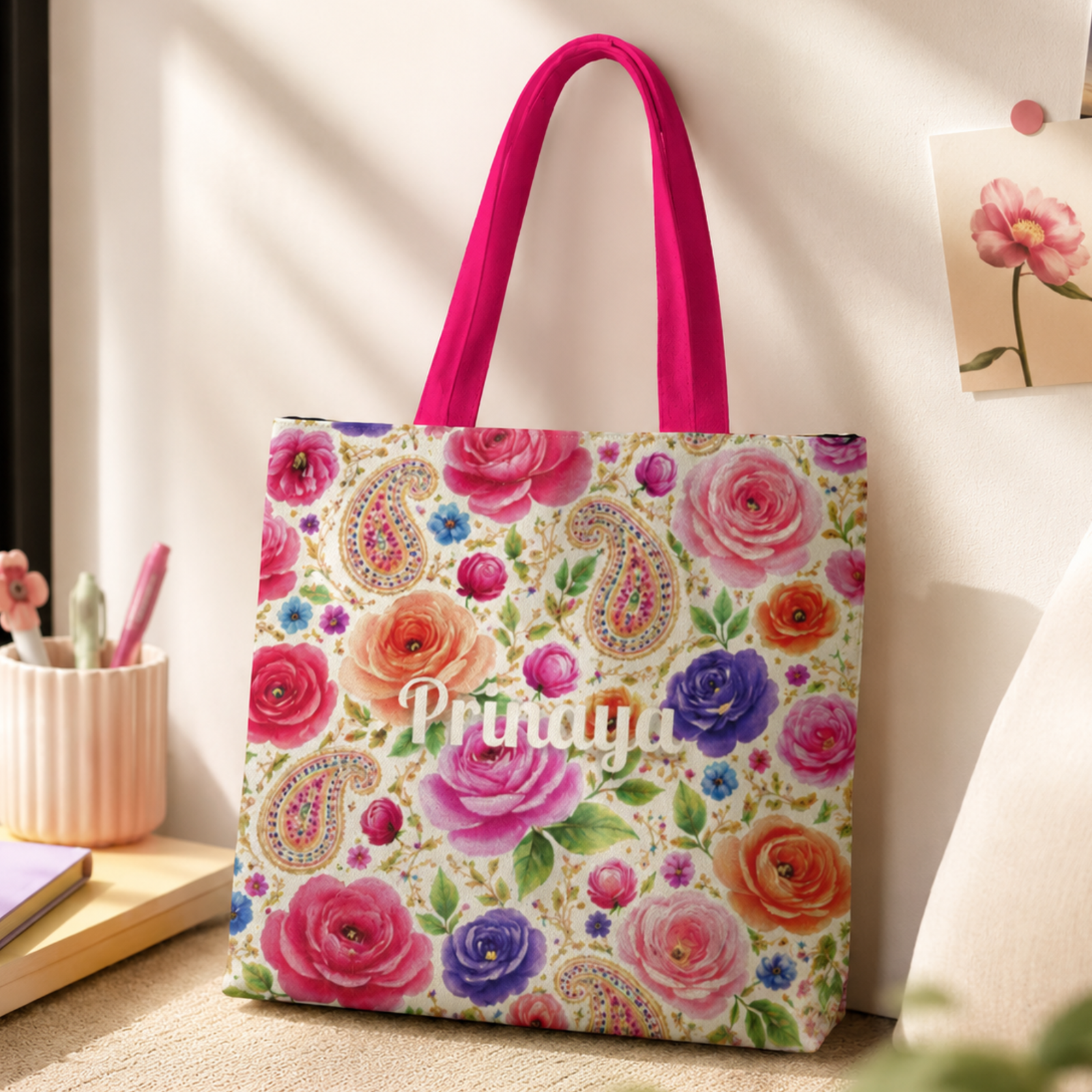 Paisley Rose Garden Tote Bag