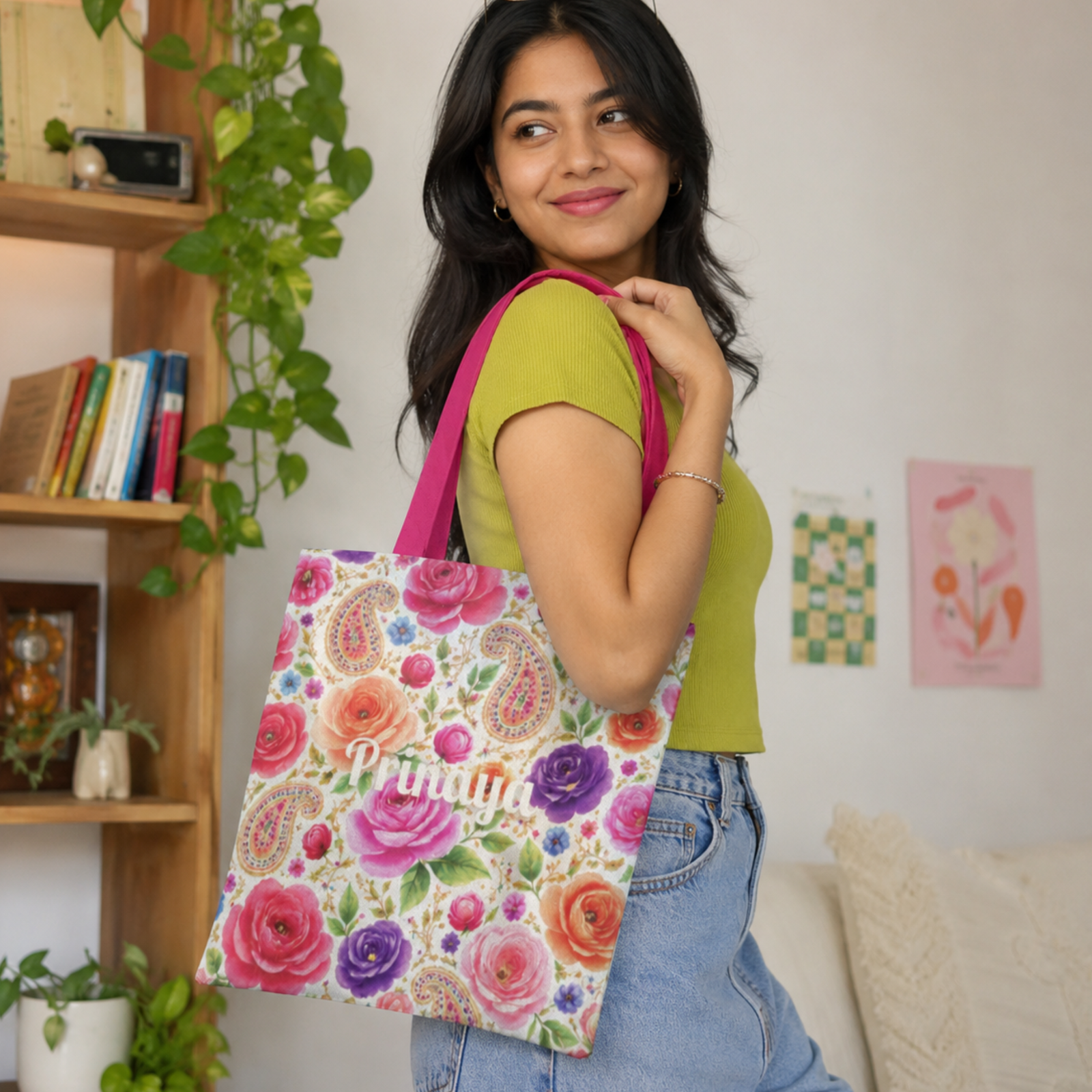 Paisley Rose Garden Tote Bag - Image 2
