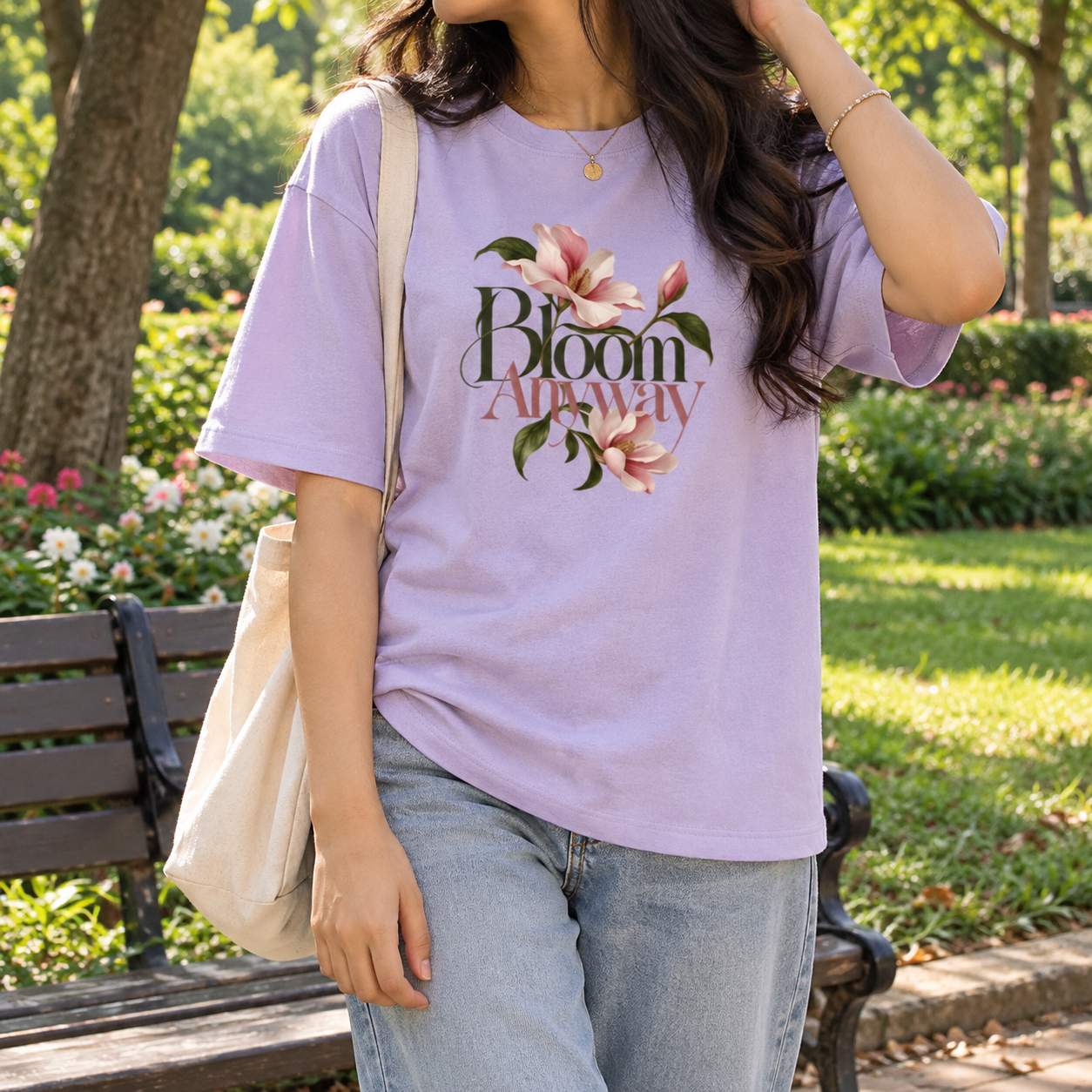 Bloom Anyway Magnolia Unisex Oversized T-Shirt - Image 4