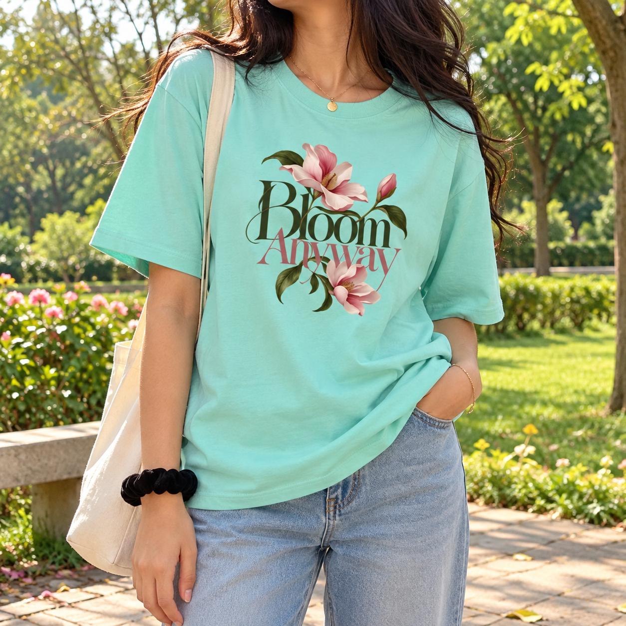 Bloom Anyway Magnolia Unisex Oversized T-Shirt - Image 2